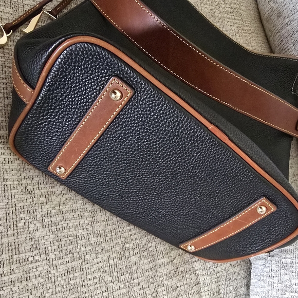 Dooney & Bourke Black and Brown Pebble Satchel Hobo Large Sac Shoulder Bag New - Picture 14 of 16